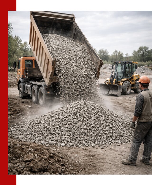 Доставка щебня в Рассказове крупными и мелкими фракциями