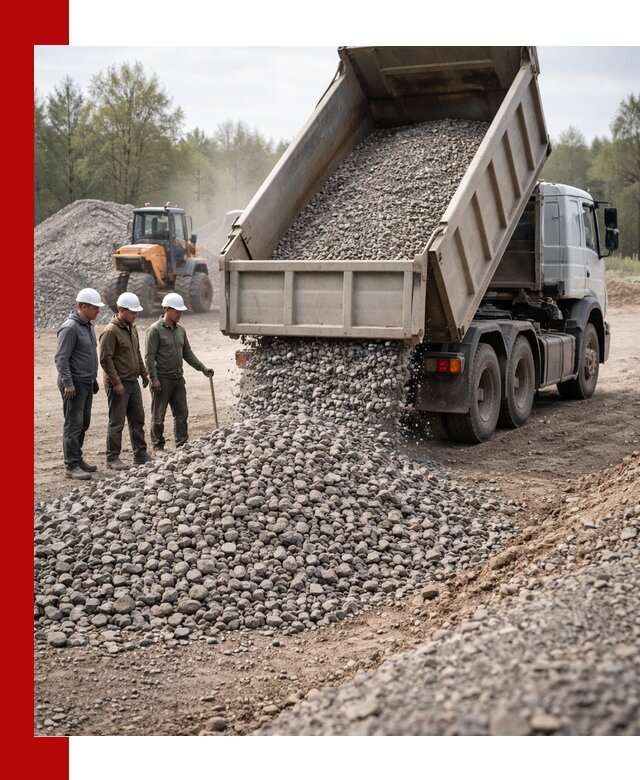 Доставка гравийного щебня фракции 70-120 в Рассказове
