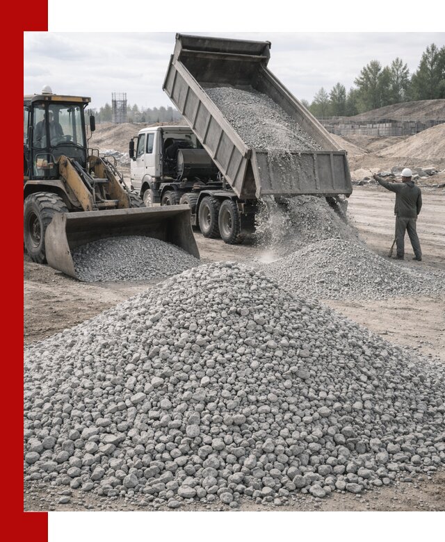 Доставка известнякового щебня фр. 5–20 в Рассказове