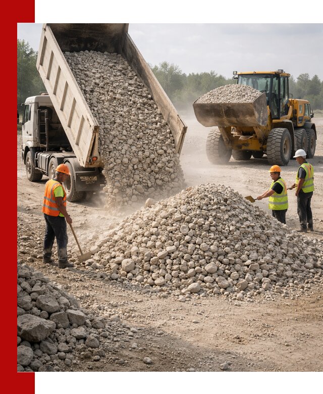 Доставка известнякового щебня фр. 40-70 в Рассказове