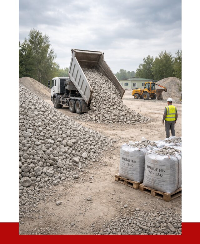 Известняковый щебень фракция 70-150 в Рассказове от 1277 р. | ПРОНЕРУДРсз