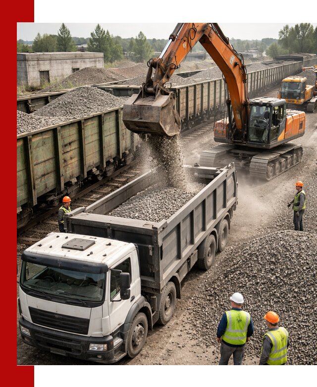 Железнодорожный щебень фракция 25–60 для поставок в Рассказове