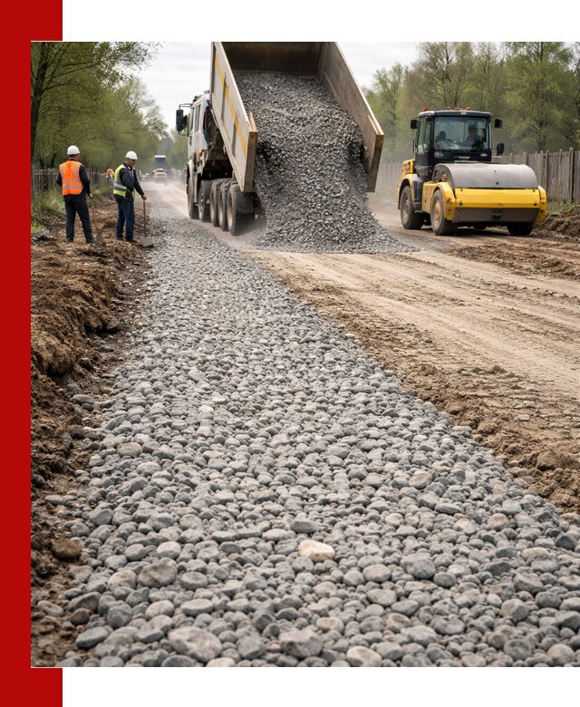 Доставка щебня для отсыпки дорог в Рассказове высокого качества