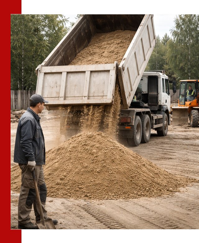 Доставка и продажа песка с разгрузкой в Рассказове