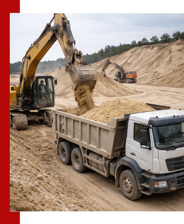 Доставка карьерного песка с самосвалами и разгрузкой в Рассказове