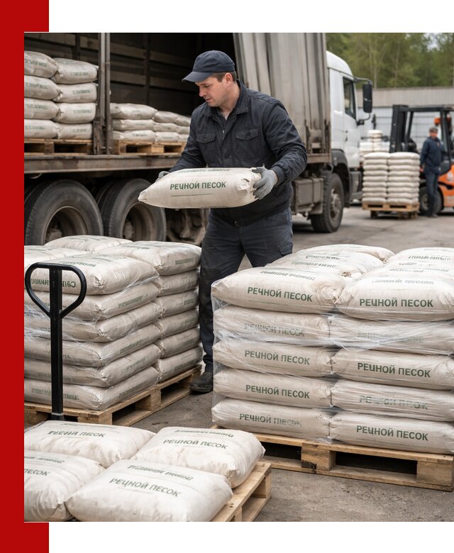 Речной песок в мешках с доставкой в Рассказове