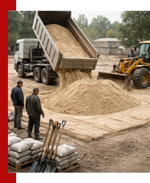 Доставка мытого песка в Рассказове с самосвалами по выгодной цене