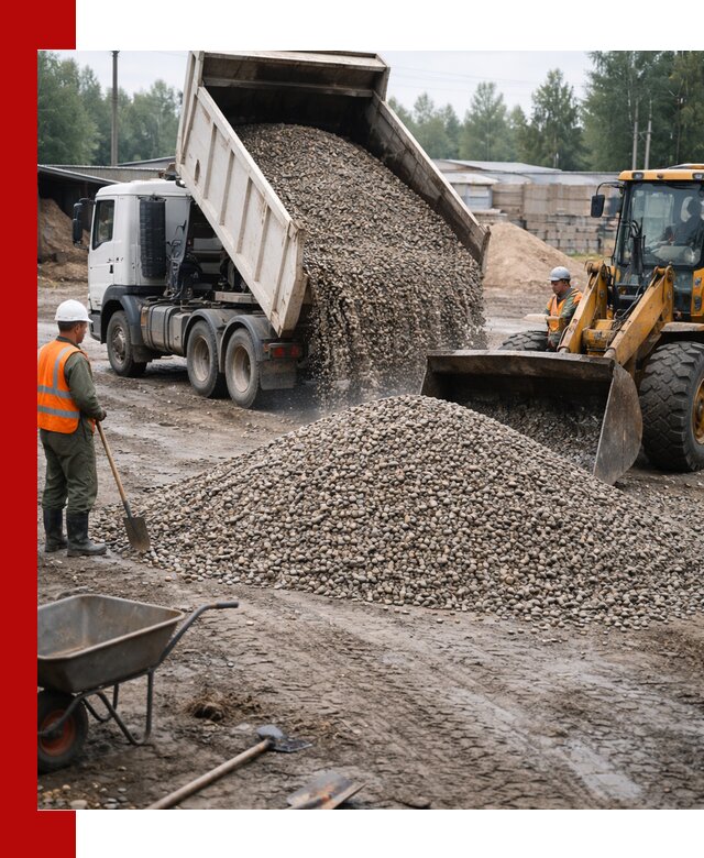 Мытый гравий с доставкой в Рассказове от карьера до участка