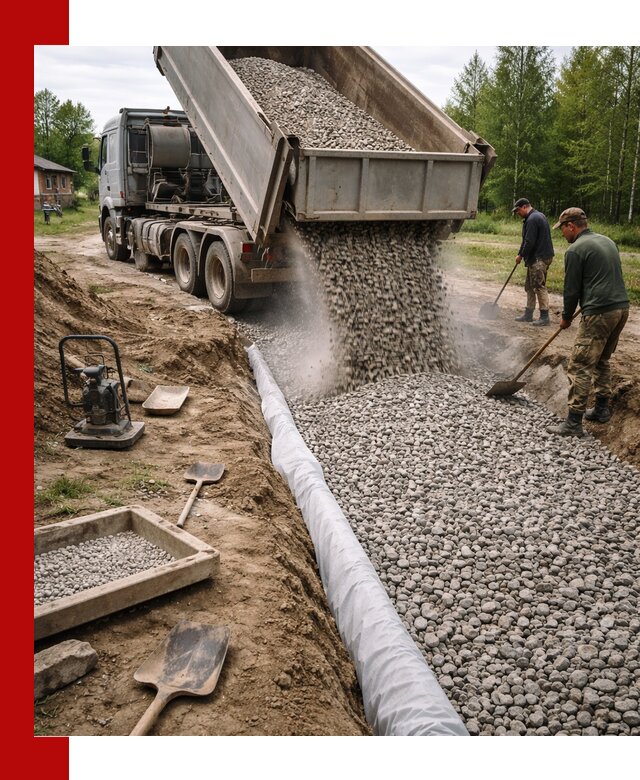 Гравий для дренажа с доставкой в Рассказове качественный и недорогой