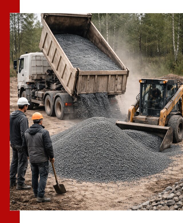 Гранитный отсев 0-5 с доставкой и разгрузкой в Рассказове