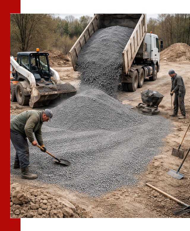 Отсев для подсыпки в Рассказове — доставка и подсыпка на участок