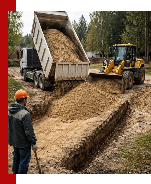Доставка песчаного грунта в Рассказове для строительных работ