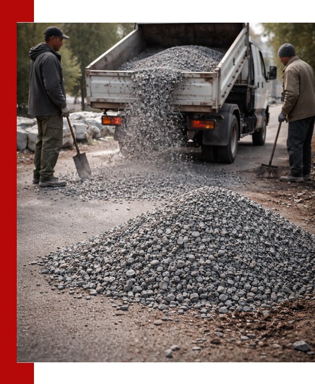 Гранитная крошка для посыпки дорог и тротуаров в Рассказове