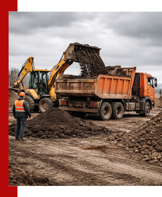 Вывоз грунта и строительного мусора в Рассказове грузовыми самосвалами