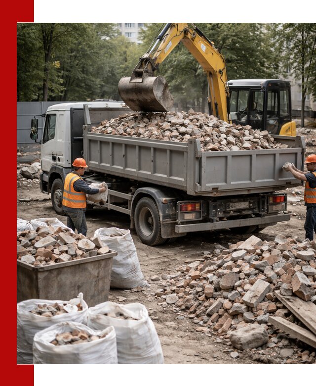 Вывоз строительного мусора в Рассказове с самосвалами и контейнерами