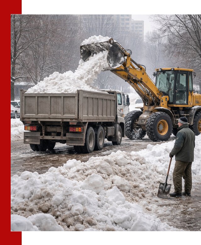 Вывоз снега грузовой техникой в Рассказове оперативно и чисто