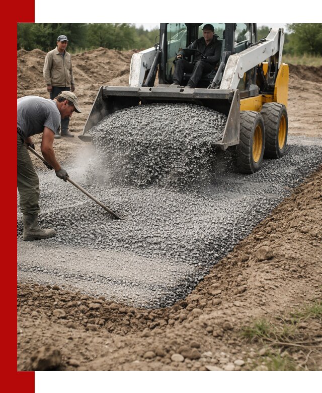 Устройство щебеночной подушки в Рассказове для дорог и фундаментов
